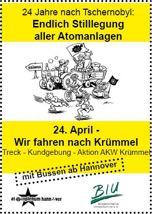 24. April - Wir fahren nach Krümmel Treck - Kundgebung - Aktion AKW Krümmel