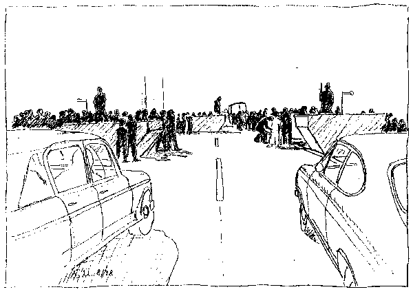 Polizeisperre gegen Kalkar-Demonstranten